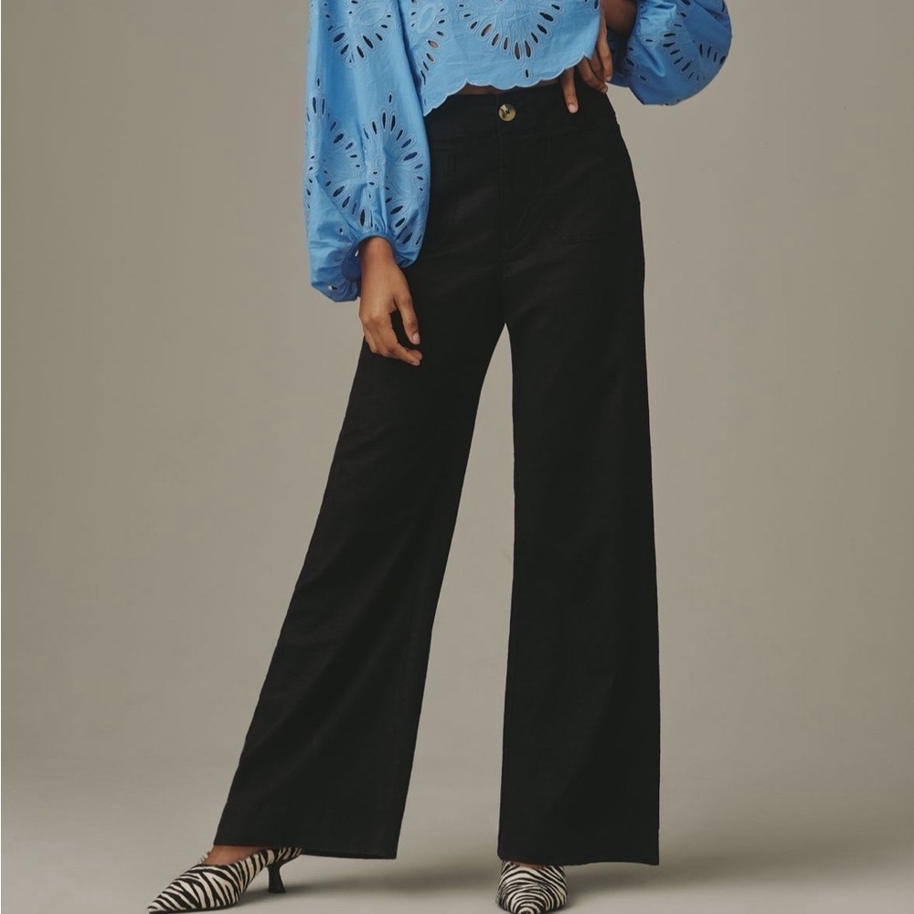NWT LINEN ANTHROPOLOGIE MAEVE FULL LENGTH COLETTE PANTS